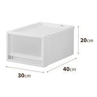 【引き出し収納】　天馬　フィッツケース マルチ 40ー30Sホワイト/クリア　幅30.0×奥行40.0×高さ20.0cm　1個