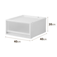 【引き出し収納】　天馬　フィッツケース マルチ 40ー40Sホワイト/クリア　幅40.0×奥行40.0×高さ20.0cm　1個