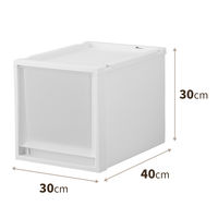 【引き出し収納】　天馬　フィッツケース マルチ 40ー30Mホワイト/クリア　幅30.0×奥行40.0×高さ30.0cm　1個