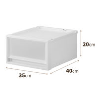 【引き出し収納】　天馬　フィッツケース マルチ 40ー35Sホワイト/クリア　幅35.0×奥行40.0×高さ20.0cm　1個