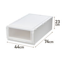 【引き出し収納】　天馬　フィッツケース アドバンス 74ー44M　ホワイト/クリア　幅44.0×奥行74.0×高さ23.0cm　1個