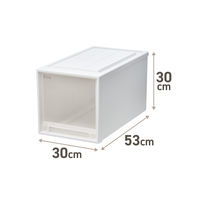 【引き出し収納】　天馬　フィッツケース 53ー30L　ホワイト/クリア　幅30.0×奥行53.0×高さ30.0cm　1セット（1個×3）