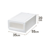 【引き出し収納】　天馬　フィッツケース アドバンス 55ー35S　ホワイト/クリア　幅35.0×奥行55.0×高さ20.0cm　1セット（1個×4）