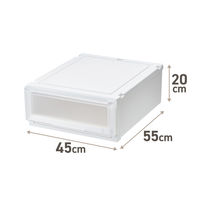 【引き出し収納】　天馬　フィッツケース アドバンス 55ー45Sホワイト/クリア　幅45.0×奥行55.0×高さ20.0cm　1セット（1個×4）