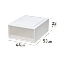 【引き出し収納】　天馬　フィッツケース 53ー44M　ホワイト/クリア　幅44.0×奥行53.0×高さ23.0cm　1セット（1個×5）