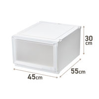 【引き出し収納】　天馬　フィッツケース アドバンス 55ー45Lホワイト/クリア　幅45.0×奥行55.0×高さ30.0cm　1セット（1個×3）