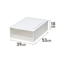 【引き出し収納】　天馬　フィッツケース 53ー39S　ホワイト/クリア　幅39.0×奥行53.0×高さ18.0cm　1セット（1個×6）