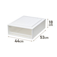 【引き出し収納】　天馬　フィッツケース 53ー44S　ホワイト/クリア　幅44.0×奥行53.0×高さ18.0cm　1セット（1個×5）