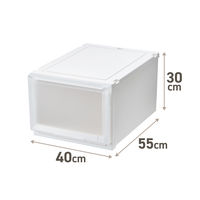 【引き出し収納】　天馬　フィッツケース アドバンス 55ー40Lホワイト/クリア　幅40.0×奥行55.0×高さ30.0cm　1セット（1個×3）