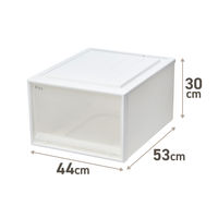 【引き出し収納】　天馬　フィッツケース 53ー44L　ホワイト/クリア　幅44.0×奥行53.0×高さ30.0cm　1セット（1個×3）