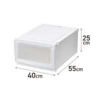 【引き出し収納】　天馬  フィッツケース アドバンス 55ー40Mホワイト/クリア　幅40.0×奥行55.0×高さ25.0cm　1セット（1個×4）