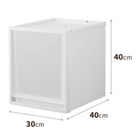 【引き出し収納】　天馬　フィッツケース マルチ 40ー30Lホワイト/クリア　幅30.0×奥行40.0×高さ40.0cm　1セット（1個×4）