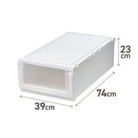 【引き出し収納】　天馬　フィッツケース アドバンス 74ー39M　ホワイト/クリア　幅39.0×奥行74.0×高さ23.0cm　1セット（1個×4）