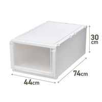 【引き出し収納】　天馬　フィッツケース アドバンス 74ー44L　ホワイト/クリア　幅44.0×奥行74.0×高さ30.0cm　1セット（1個×3）