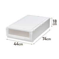 【引き出し収納】　天馬　フィッツケース アドバンス 74ー44S　ホワイト/クリア　幅44.0×奥行74.0×高さ18.0cm　1セット（1個×4）