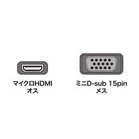 サンワサプライ マイクロHDMI-VGA変換アダプタ (HDMI Dオス-VGAメス) AD-HD18VGA 1個（わけあり品）