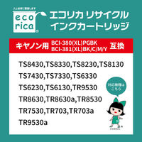 エコリカ キヤノン（Canon）用 リサイクルインク ECI-C381XL-5P 5色パック 1箱（わけあり品）