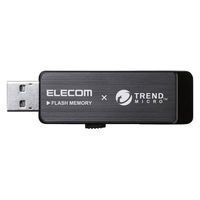 USBメモリ 8GB ウィルスチェック機能付き セキュリティ USB3.0 トレンドマイクロ 1年ライセンス MF-TRU308GBK エレコム（わけあり品）