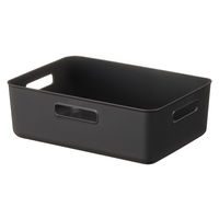 【均一価格】 収納ボックス  やわらかインナーボックス/ワイド浅型 ダークグレー　幅364×奥行259×高さ120mm　1個 オリジナル