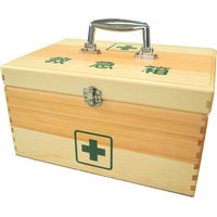 日進医療器 リーダー木製救急箱&衛生材料セット Lサイズ 防災備蓄 緊急 大容量 木目 782616 1組（直送品）