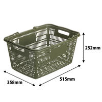 現場のチカラ　買い物カゴ 28.8L　幅515×奥行358×高さ252mm　カーキ　1セット（1個×５） オリジナル