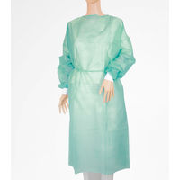 オオサキメディカル アイソレーションガウン ニット袖 グリーン 51056  不織布　使い捨て　感染予防　1袋（10枚入）