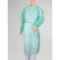 オオサキメディカル アイソレーションガウン ゴム袖 グリーン 51059  不織布　使い捨て　感染予防　1袋（10枚入）