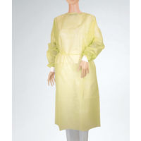 オオサキメディカル アイソレーションガウン ニット袖 イエロー 51055  不織布　使い捨て　感染予防　1袋（10枚入）