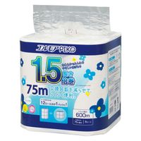 トイレットペーパー 8ロール バルプ 花の香り シングル 75m エルモアピコ 1.5倍巻 1セット（8巻入×8）カミ商事
