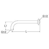SANEI シャワーアーム S104ー63X3 1個（直送品）