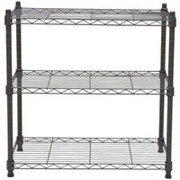 エイ・アイ・エス スチールラックセット3段 ダークブラウン 幅600×奥行350×高さ600mm MSR-6060DBR 1台（直送品）