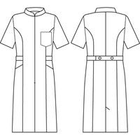 シロタコーポレーション ワンピース 3018-1 オフホワイト M エステ サロンユニフォーム 1枚（直送品）