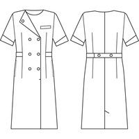 シロタコーポレーション ワンピース 3020-1 オフホワイト M エステ サロンユニフォーム 1枚（直送品）