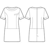 シロタコーポレーション チュニック E-3112-7 ライトベージュ×ブラック SS エステ サロンユニフォーム 1枚（直送品）