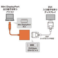 サンワサプライ ミニDisplayPort-DVI変換アダプタ AD-MDPDVA01 1個（直送品）