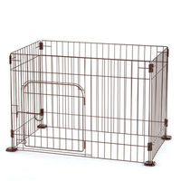 Richell（リッチェル） カスタムペットサークル4面90-60入口付 ブラウン サークル 小型犬 198150 1個（直送品）