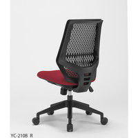 中央可鍛工業 スコルド2（SKOLD2） オフィスチェア ブラック樹脂メッシュ 肘無し レッド YC-210B RE 1脚（取寄品）
