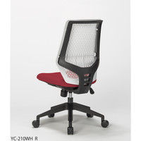 中央可鍛工業 スコルド2（SKOLD2） オフィスチェア ホワイト樹脂メッシュ 肘無し レッド YC-210W RE 1脚（取寄品）