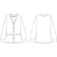 KAZEN（カゼン） カーディガン（レディス） 200 サックス M 医療白衣 1枚（直送品）