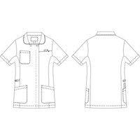 KAZEN（カゼン） レディスジャケット半袖 980 ネイビー×プラム LL 医療白衣 1枚（直送品）