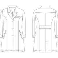 KAZEN レディス診察衣 KZN127-40 M 1枚　白衣　ドクターコート（直送品）