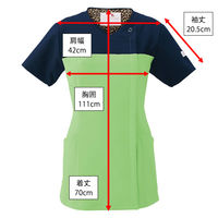 フォーク レディスジップスクラブ ラナンキュラス×ダークネイビー LL HI701-4 1枚　スクラブ