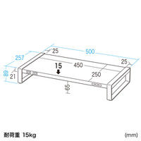 サンワサプライ 電源タップ+USBハブ付き机上ラック（W500） MR-LC204W 幅500×奥行250×高さ89mm 1台（直送品）
