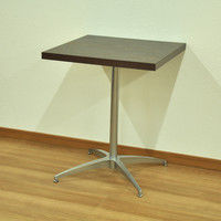 エイ・アイ・エス カフェテーブル四角 天板ダークブラウン×脚シルバー幅600×奥行600×高さ720mm CFK-600SQset DBR/SL 1台（直送品）