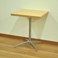 エイ・アイ・エス カフェテーブル四角 天板ナチュラル×脚シルバー 幅600×奥行600×高さ720mm CFK-600SQset NA/SL 1台（直送品）