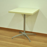 エイ・アイ・エス カフェテーブル四角 天板ホワイト×脚シルバー 幅600×奥行600×高さ720mm CFK-600SQset WH/SL 1台（直送品）