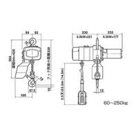 象印チエンブロック 単相200V電気チェーンブロック αHー006ー6M AH-K0660 1個（直送品）