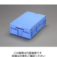 エスコ 658x441x382mm/84.5L 折畳コンテナ(青/蓋付) EA506AA-213 1個（直送品）