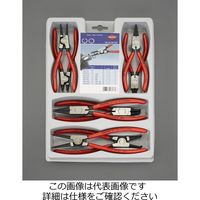 エスコ 8本組 スナップリングプライヤー EA590-28 1セット(1本)（直送品）