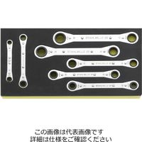 エスコ 7本組 ラチェットメガネレンチ(メトリックサイズ) EA612TA-7 1組(1セット)（直送品）